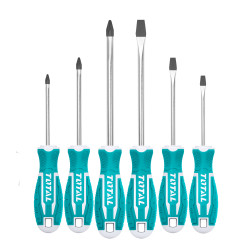 TOTAL 6PC SCREWDRIVER SET CR-V PCKED BY PP HANGER