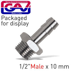 HOSE ADAPTOR 1/2````M X 10MM PACKAGED