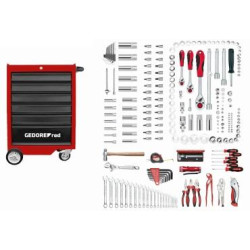 TOOL TROLLEY GED RED 6 DRAWER 218 PCE