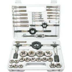 GROZ TAP & DIE SET C/STEEL 3-12MM ST-41M