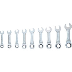 KENNEDY 10 19MM SHORT RATCHET COMBINATION SPANNER SET 9PC