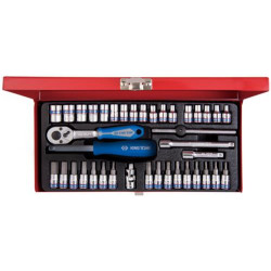 SOCKET/BITS 1/4 METRIC 4-13mm 6P 39PC