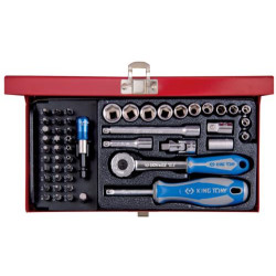 SOCKET SET 1/4DR METRIC WITH BITS 4-14mm 51PC
