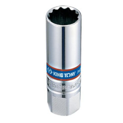3/8DR.SPARK PLUG SOCKET 12PT RUBBER 16mm CHROME